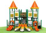 Castle style with small bending slide safety galvanized steel pipe outdoor