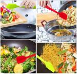 4 Pieces Set Silicone Mold Tools Non Stick Rubber Spatulas With Stainless Steel
