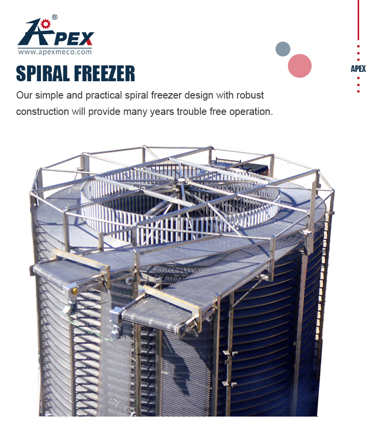 Long Life Low Maintenance Spiral Belt Freezer , Ss304 Vertical Cooling Conveyor For Sale