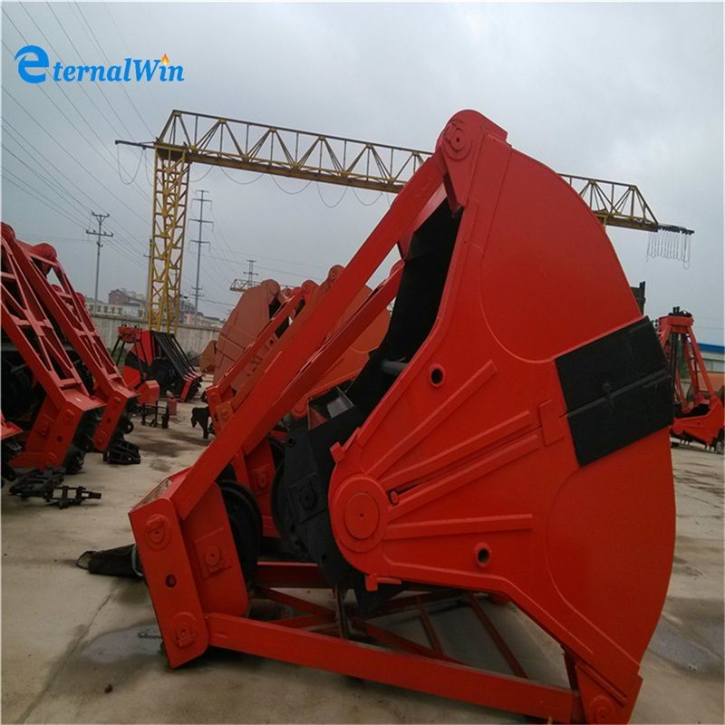 Electric Hydraulic Crane Grab Ports Handle Heavy Cargo Clamshell Grabber