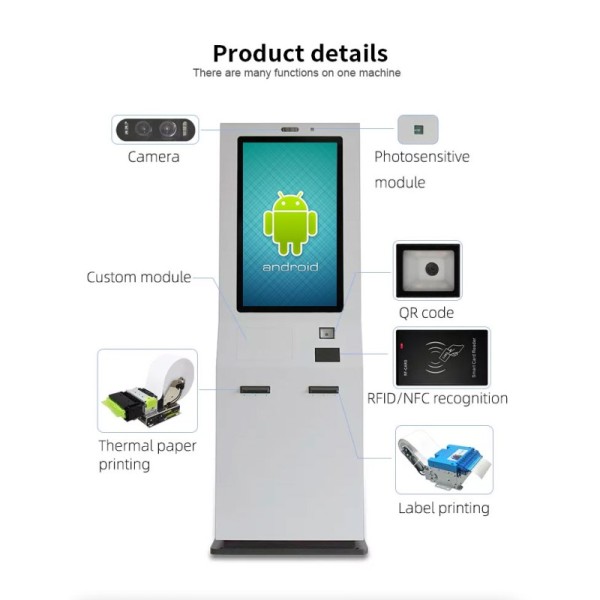 32 Inch Outdoor Capacitive Self Service Touch Screen Kiosk With Printer And Scanner