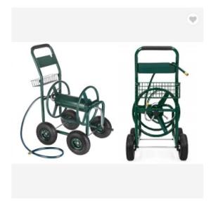 China 4 Wheel Cart Stainless Steel Water Hose Reel for Easy Garden Watering and Cleaning wholesale