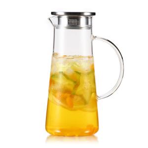 China Non Toxic Bedroom Water Carafe , Cool / Hot Water Airtight Glass Pitcher wholesale