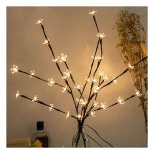 China Indoor 36cm 24 Bulbs Battery Christmas Star Home Decor Led Cherry Flower Tabletop Bonsai Tree Fairy Light wholesale
