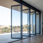 Aluminum Glass Patio Exterior Bifold Doors Double Glazing