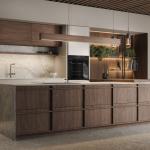 Classic Wood Kitchen Cabinet Affordable Price Customized Wood Grain Villa