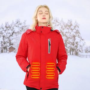 China Red Fishing Heated Winter Clothes Women Electric Rechargeable Heating Jacket For Winter wholesale