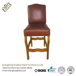 China Modern PU Leather Upholstered Bar Stools For Club Square Back Wood Frame wholesale