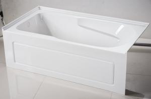 China cUPC skirted acrylic bathtub sizes three sides double tile flange 4mm pure acrylic sheet on sale