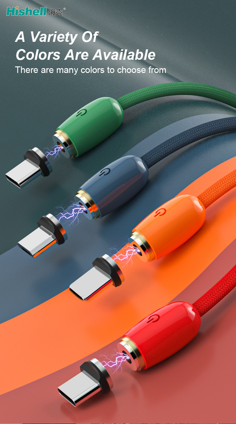 Stable Antiwear Magnetic USB Data Cable , Liquid Silicone Magnetic 360 Charging Cable