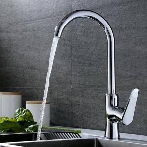 China 360 Swivel Hot And Cold Water Kitchen Sink Mixer Faucets Single Handle wholesale
