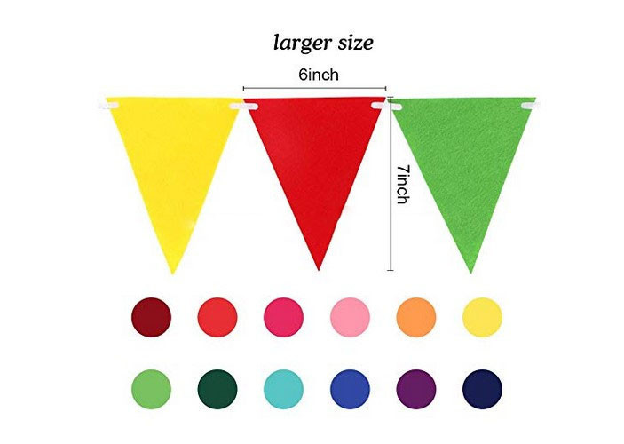 Birthday Party 12*15cm Multi Coloured Bunting Flags OEM ODM service