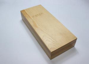 China Natural Color Pine Storage Box With Lid , Clear Lacquer Wooden Tie Box wholesale