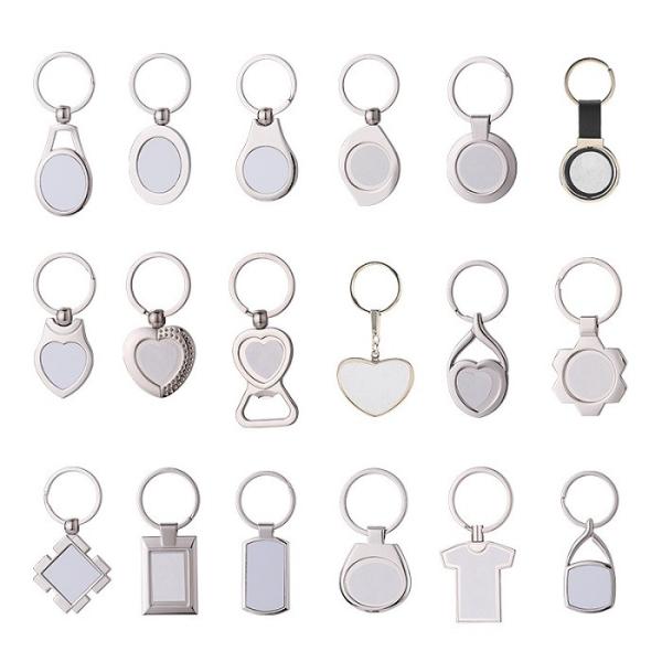 Personalized Blank Metal Sublimation Keyrings DIY Keychain Pendant For