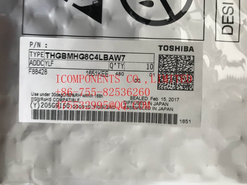 THGBMJG8C4LBAU8 KIOXIA Flash Card 32G-byte 3.3V Embedded MMC 153-Pin WFBGA (Alt: THGBMJG8C4LBAU8)