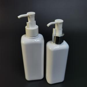 China 150ml Square PET Flat Shoulder Empty Refillable Shampoo Pump Bottle Clear Plastic Shower Gel Spray Bottle wholesale