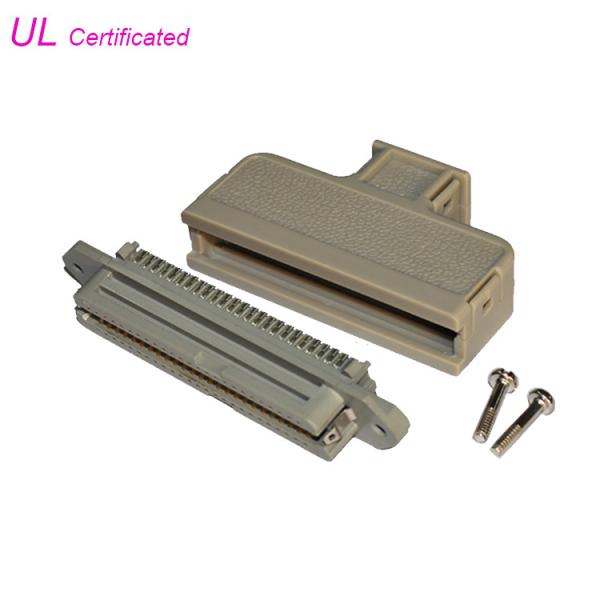 TYCO 50 Pin Receptacle Centronic Solder Connector With 180°Plastic Cover