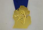 Personalized Enamel Medal Ribbons , Awards Karate Medals Die Casting