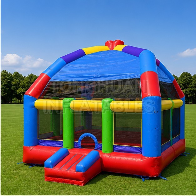 Commercial Inflatable Bounce House with Large Enclosed Jumping Area and Full Safety Mesh for Party Rental Business and Entertainment Centers