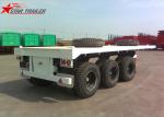 Three - Axle 40FT 12 Tires Flatbed Semi Trailer , Flatbed Equipment Trailer