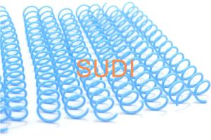 China Strong Tension Strength Sky Blue 2.79mm Plastic Spiral Binding Coils wholesale