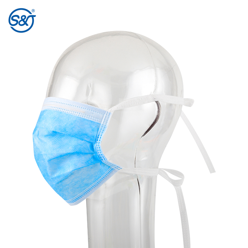 OEM Manufacture EN14683 Tie on Disposable Medical Surgeon Face Mask High Quality 3ply breathable Surgical Mask