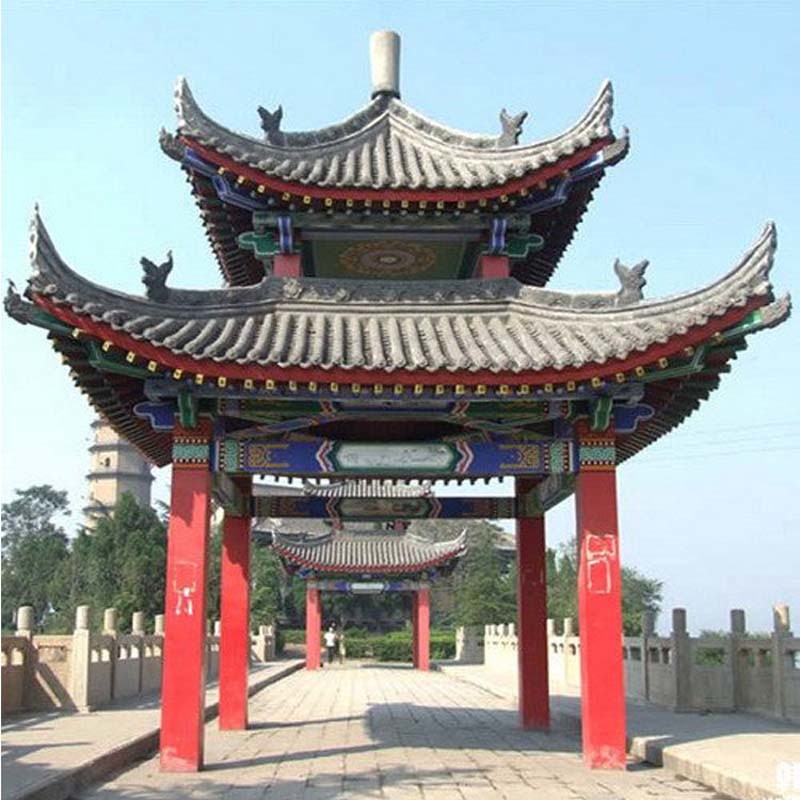 Chinese Type Clay Handmade Antique Roof Curved Tiles Unglazed