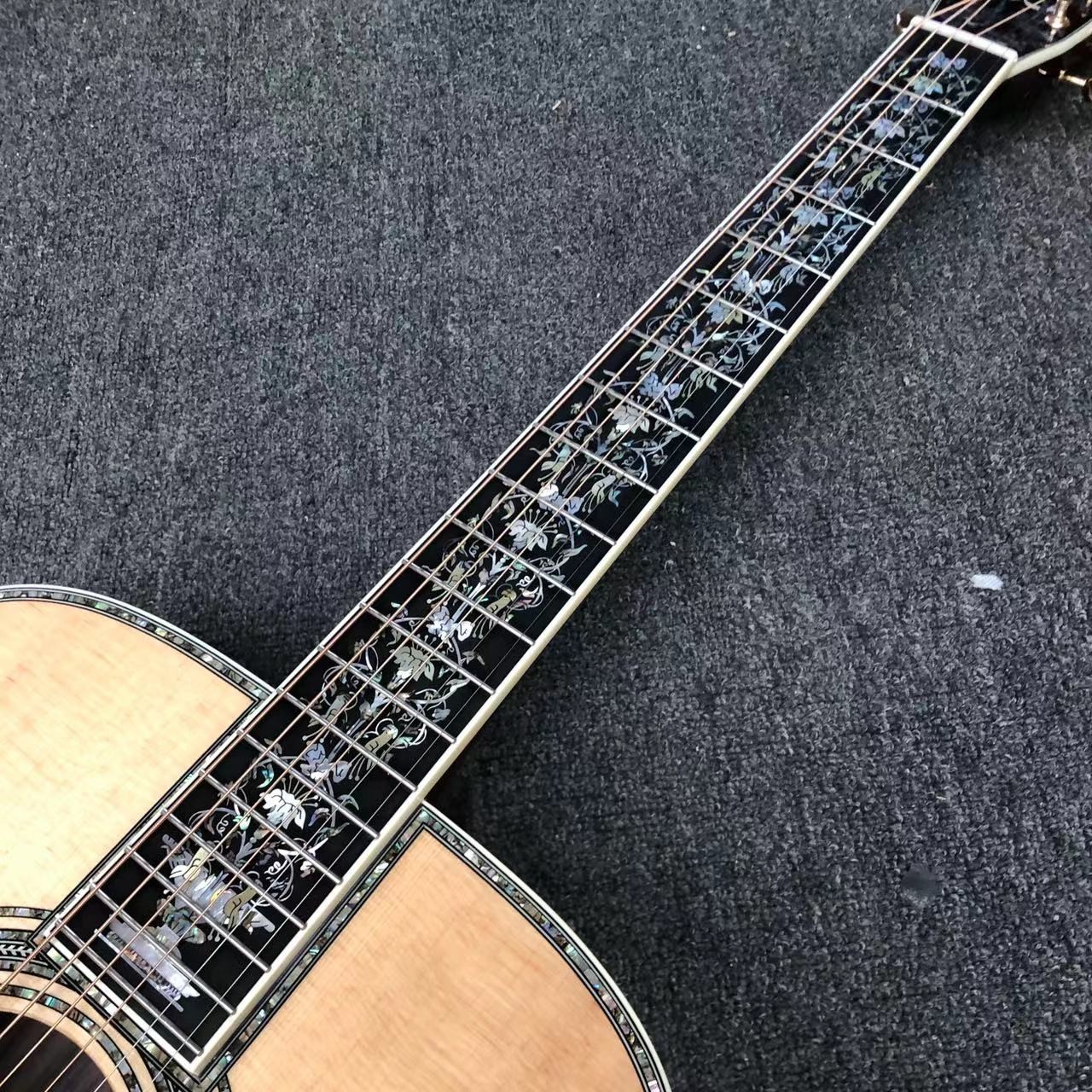 Deluxe Solid Rosewood Back Side 41 Inch D100aa Type Spruce Engraved Acoustic Guitar Abalone Inlay