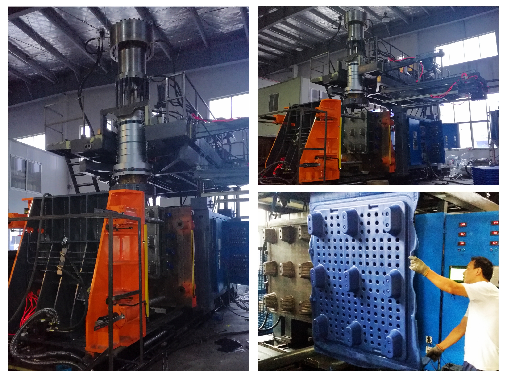 Cheap Heavy Duty Plastic Pallet Crate Boxes Making Machinery 150 Accumulation Style Blow Molding Machine