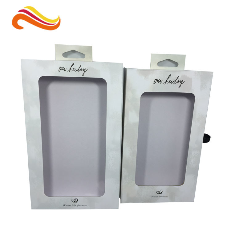 Recyclable Custom Paper Packaging Box Phone Case Packing With Clear Window