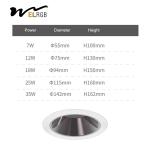 Household Cob Led Downlight Indoor Work Light 3500K 4000K 5000K