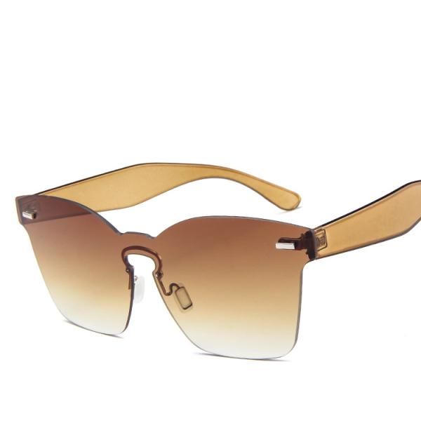 UV400 Rimless Square Frame One Piece Lens Band Packaging Women Hot Sale