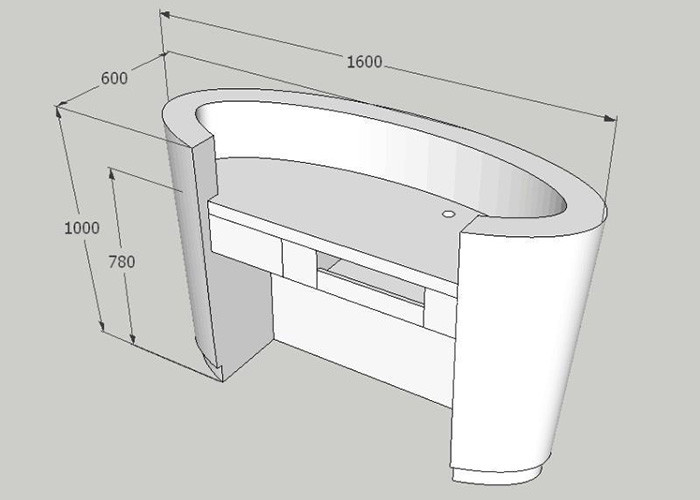 Company / Hotel Reception Desk Display Case With White Eco Friendly Baking Paint