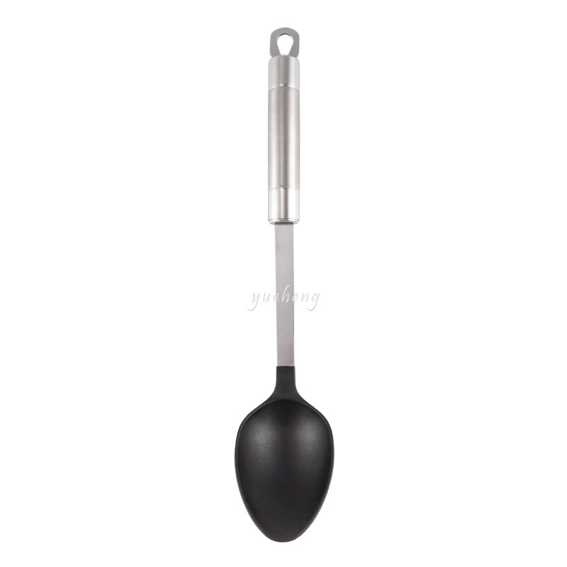 Kitchen tools utensils set with Nylon head Stainless steel handle fork ladle sollted turner Pasta Server