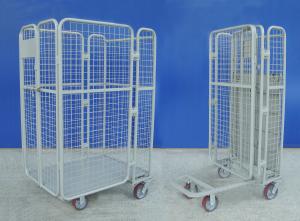 China Supermarket Wire Mesh Cart Durable Galvanized Rolling Hand Trolley Cart wholesale