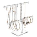 Two Tiered T Bar Acrylic Display Rack Jewelry Display Stand For Showcasing