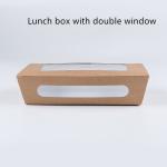 1200ml 337 380 400gsm Kraft Paper Lunch Box With PET Window