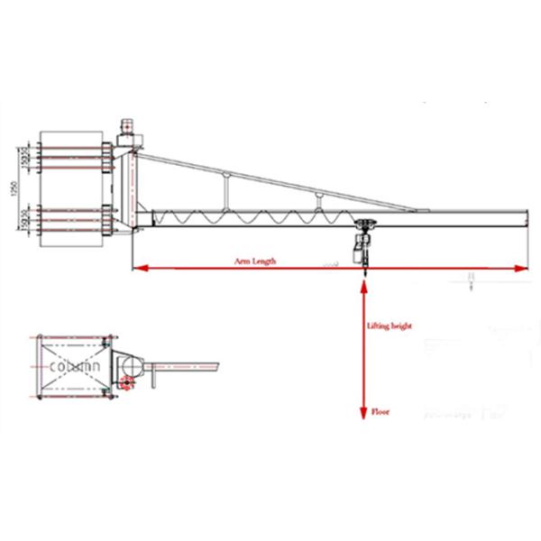 Lightweight Wall Mounted Articulating Jib Crane 1t - 12t Lifting Capacity