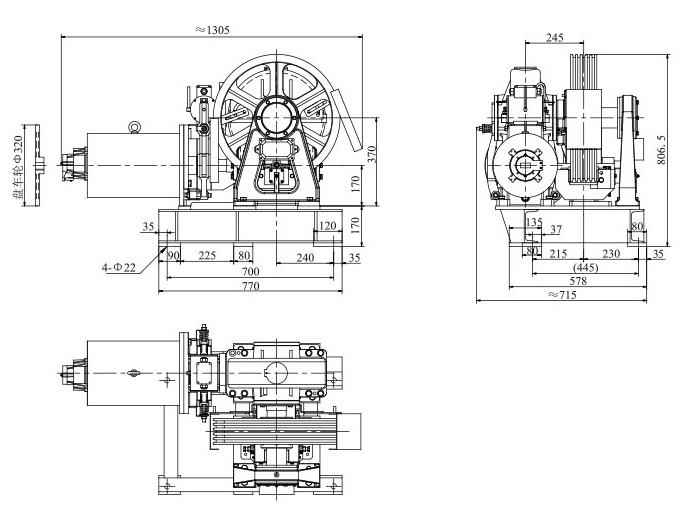 Elevator geared traction machine