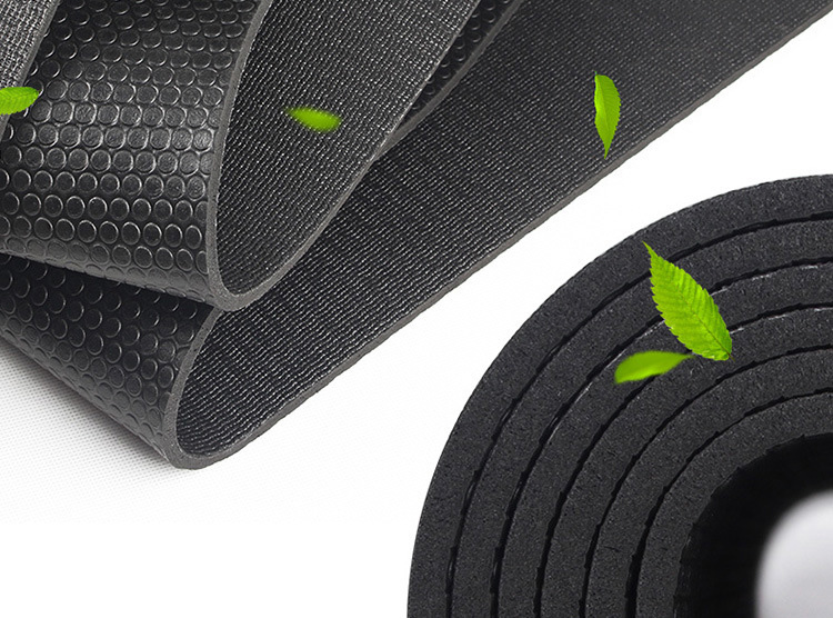 PVC High Density 72x26" Black Fitness Mat Double Layer TPE