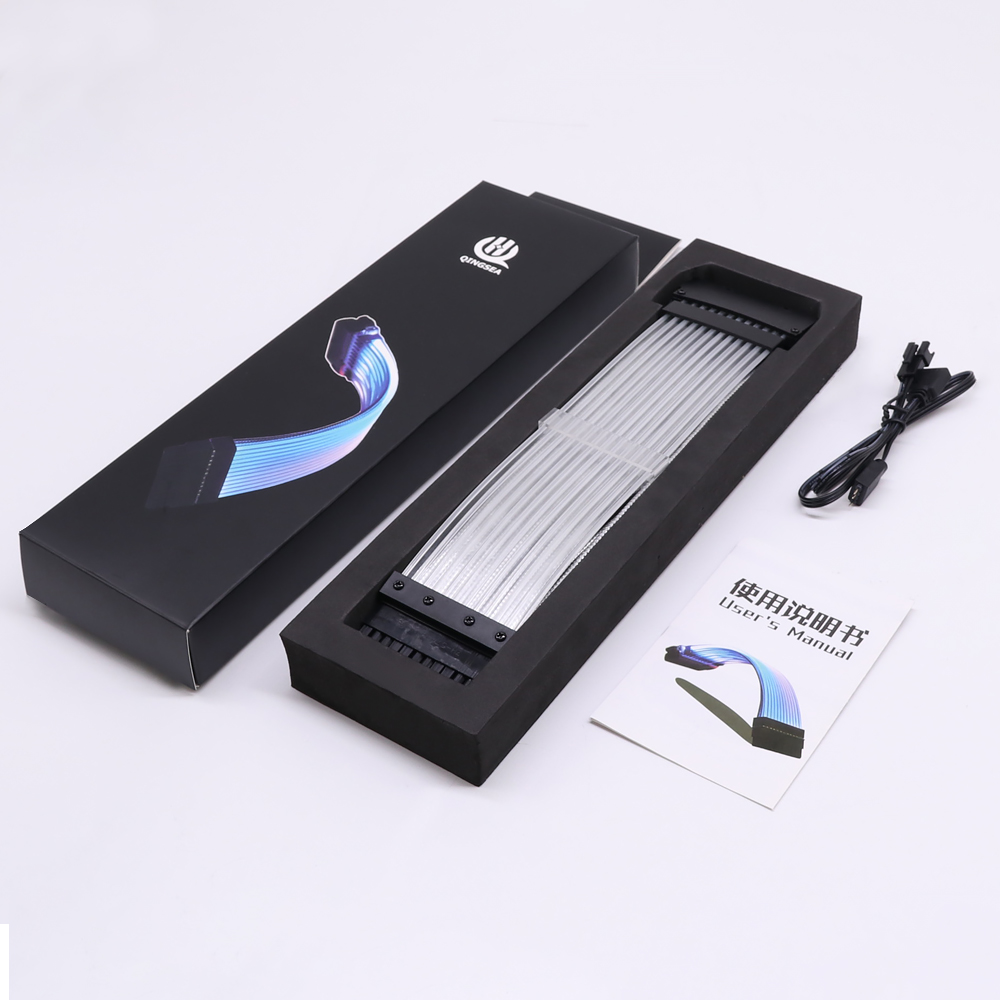 Innovation 24Pin RGB Straight Cable Extension Cable Power Supply Cables For Gaming PC Synchronous Single headlight