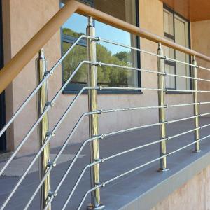 China Rod Bar Steel Balcony Railings , Indoor Stair Rail For Apartment Deck Terrace wholesale