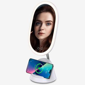China LED Lighted Makeup Mirror with Magnifying Mirror 8.27 Inch 72 Premium LED Brightness Dimmable Lighting Cosmetic Mirror wholesale