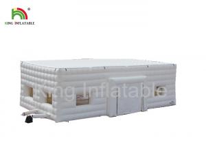 China Sewn White PVC Inflatable Stitching Cube Tent Waterproof With Blowers wholesale