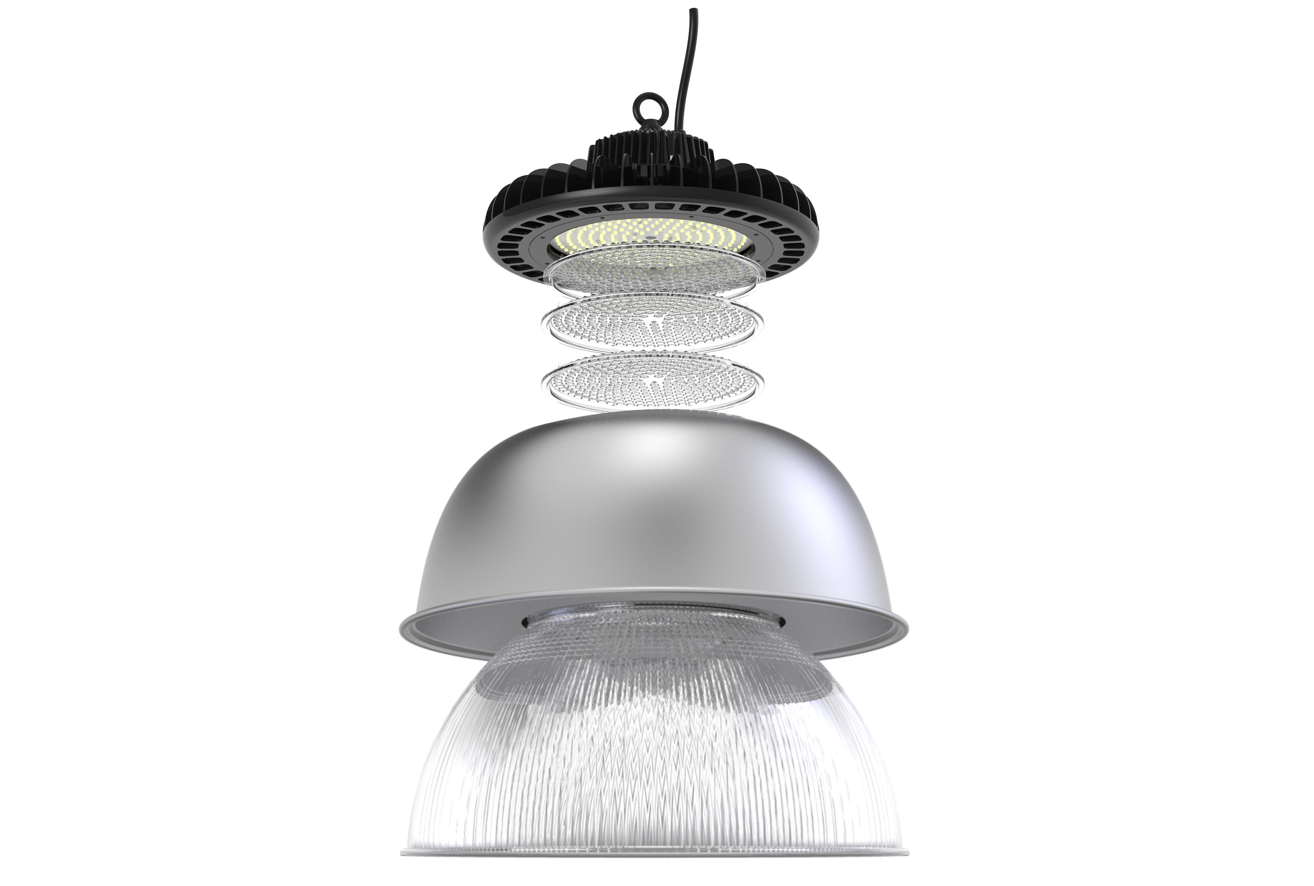 Aluminum 100W IP65 Rating High Bay UFO Lights With Glass Cover
