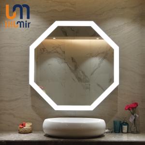China Hotel Beauty Salon Furniture Shape Irregular Designer Frameless Backlit Bathroom Mirror wholesale