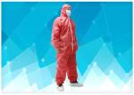 Silicone Free Disposable Protective Coverall Red Color High Structure Strength