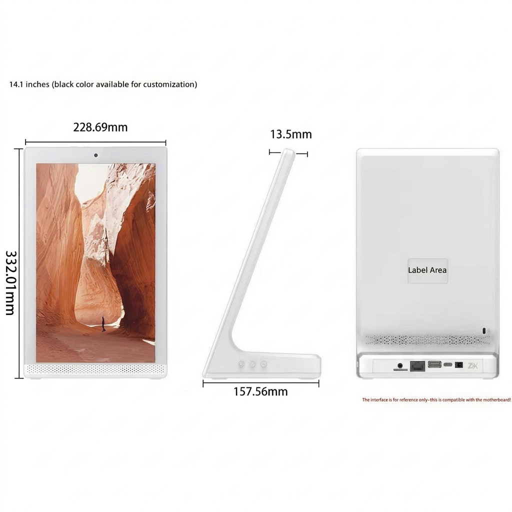 L-Type Desktop Digital Display with Face Recognition, Multi-Touch Capacitive Screen and Full HD Resolution
