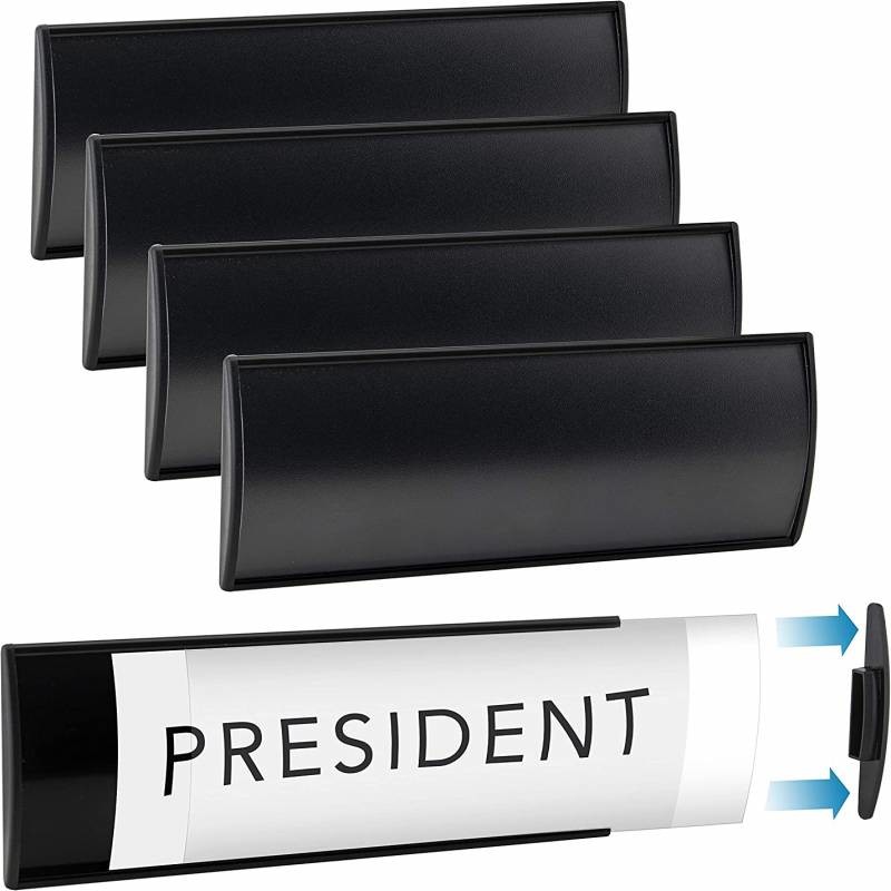 Rustproof Aluminium Door Sign Holders Adhesive Door Nameplate Holder