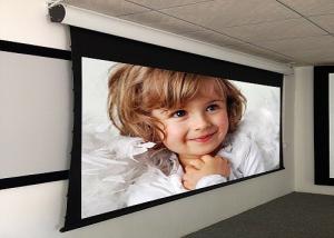 China Custom Large Electric Motorized Projector Screen With Aluminum Casing , Remote Control wholesale